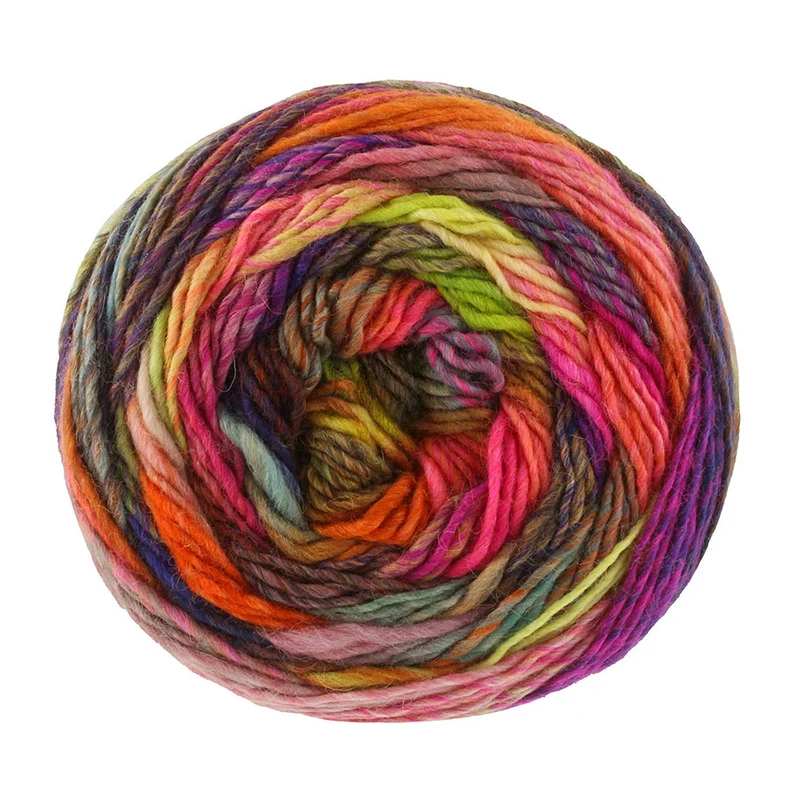 Lana Grossa Colorissimo 219 Grijs/Donkerbruin/Violet/Roodviolet/Oranje/Rood/Geel/Lichtgroen/Roze/Mintgrijs/Koraal