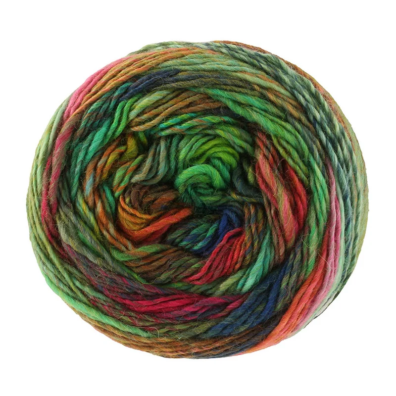 Lana Grossa Colorissimo 221 Jade/Olijf/Wijnrood/Roest/Rood/Nacht-/Donkerblauw/Geelgroen