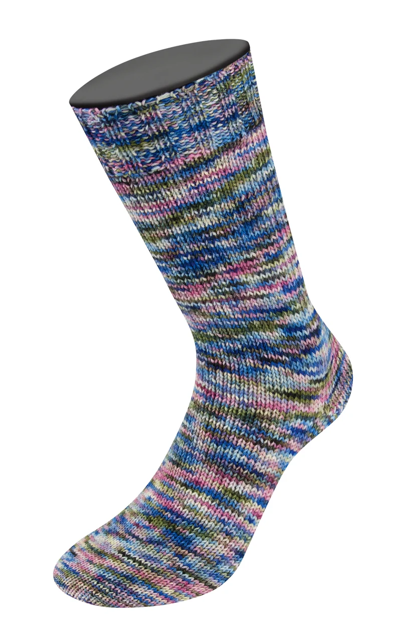 Lana Grossa Meilenweit 100 Sooty 6227 Licht-/Donkerblauw/Ecru/Roze/Donkerolijf