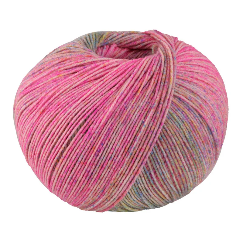 Lana Grossa Meilenweit 100 Merino Extrafine Shades 7226 Roze/Abrikoos/Turquoise/Lichtgeel