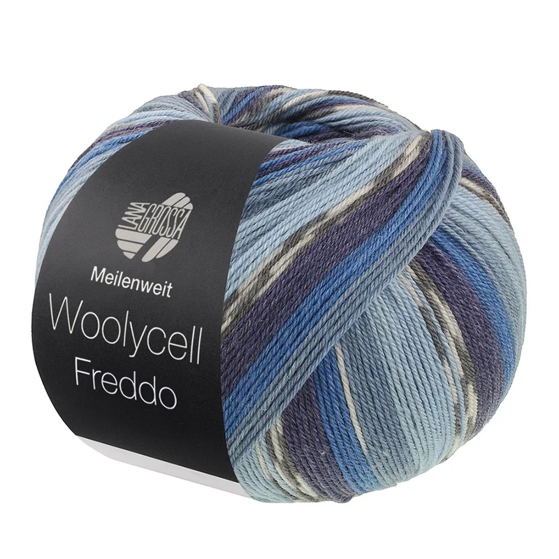 Lana Grossa Woolycell Freddo 6041 Licht-/Pastel-/Grijsblauw/Blauw/Marine/Donker-/Zilvergrijs