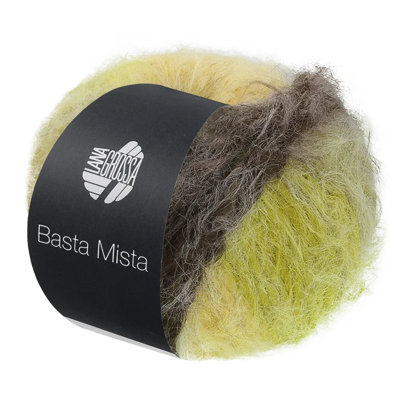 Lana Grossa Basta Mista 117 Grijsbruin/Taupe/Geel/Lichtgeel/Lichtolijf