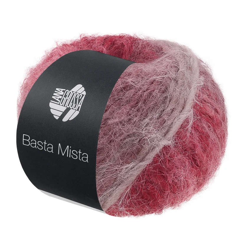 Lana Grossa Basta Mista 119 Bordeaux/Wijn-/Grijsrood/Taupe/Grijsbeige