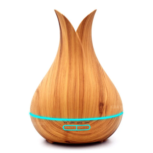 KBAYBO 400ml electric Aroma Essential Oil Diffuser Ultrasonic Air Humidifier Wood Grain Cool Mist maker LED Night Light for home