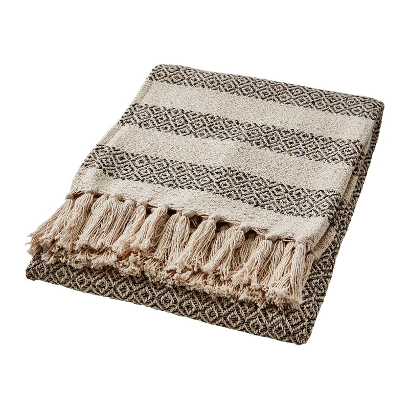 ANNA Blanket, Beige/black