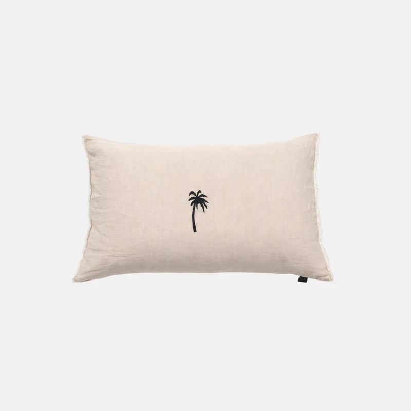 Kussenhoes Zand Palm Zwart