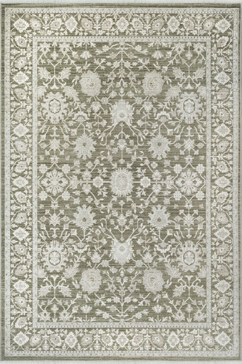 Flowline Vloerkleed – Groen – Klassiek Oosters Design – Laagpolig Vloerkleed