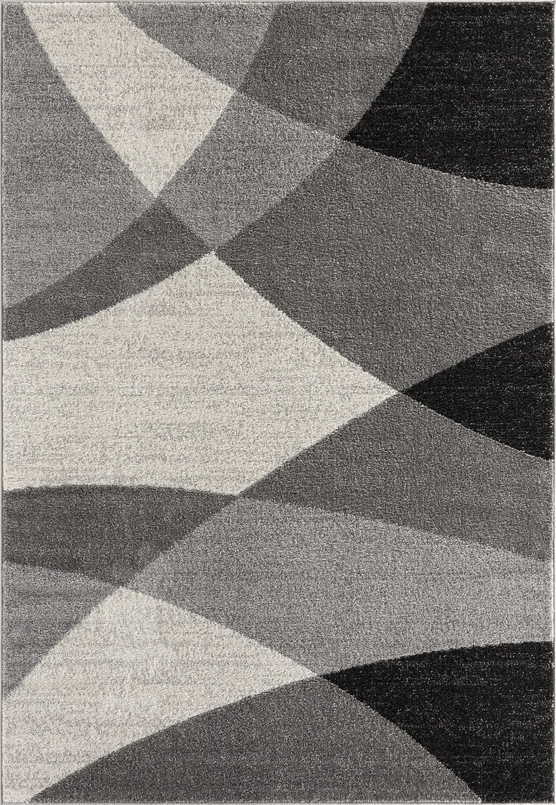 Thales Vloerkleed – Grijs – Abstract Geometrisch Design – Laagpolig Vloerkleed