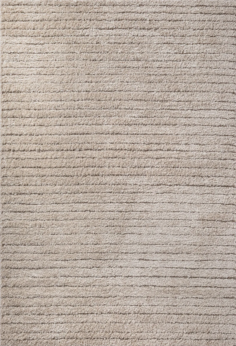 Ideal Shaggy Vloerkleed – Beige – Geribbelde Structuur – Hoogpolig Vloerkleed