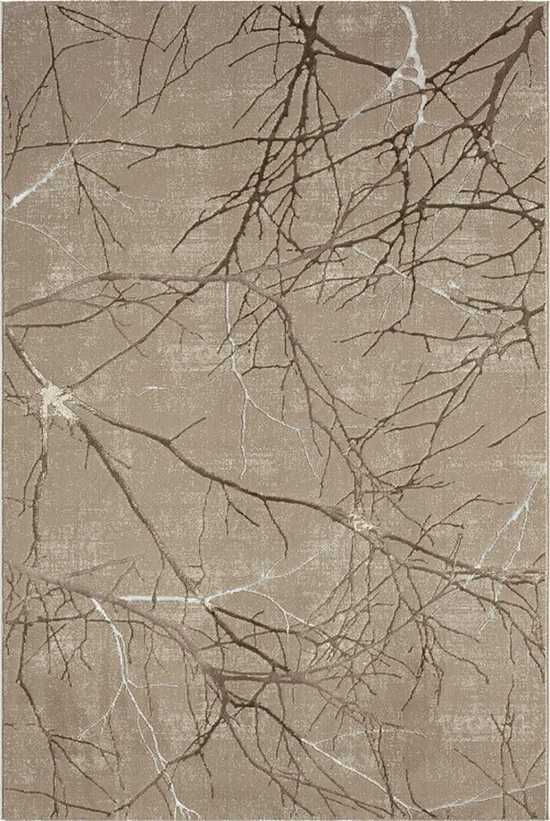Creation Vloerkleed – Beige – Takken Design – Laagpolig Vloerkleed