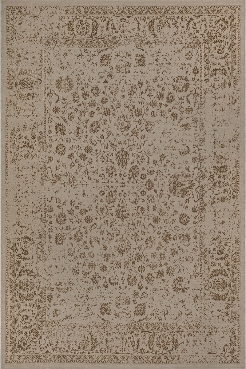 Creation Vloerkleed – Donker Beige – Vintage Oosters Design – Laagpolig Vloerkleed