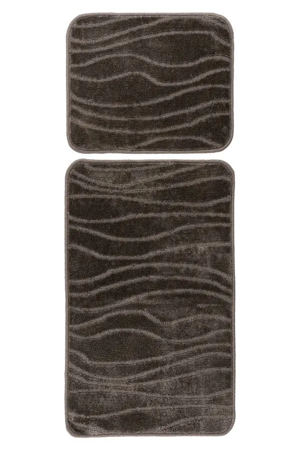 Bari badset 50×120 cm – Taupe met ton-sur-ton structuur