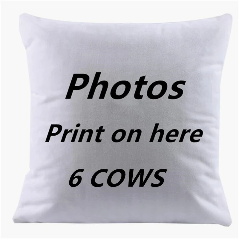 6 Cows Pillow Design Picture here Print Pet wedding personal life photos customize gift home cushion cover pillowcase