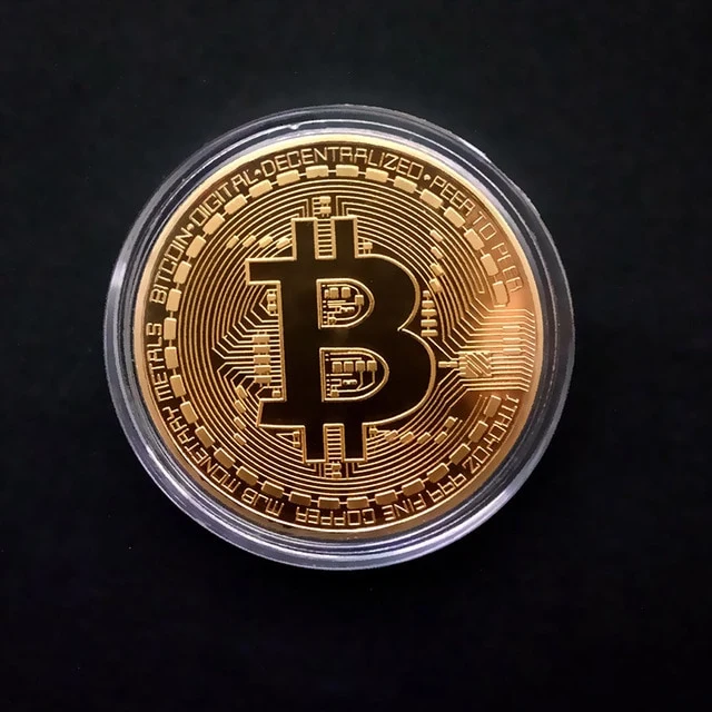 Gold Plated Bitcoin Coin Collectible Gift Casascius Bit Coin BTC Coin Art Collection Physical gold commemorative coins