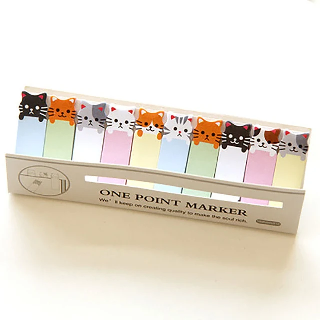 Office Writing Cute Funny Joy Cat Style Sticker Post It Bookmark Memo Marker Point Flags Sticky Notes label Decoration W5