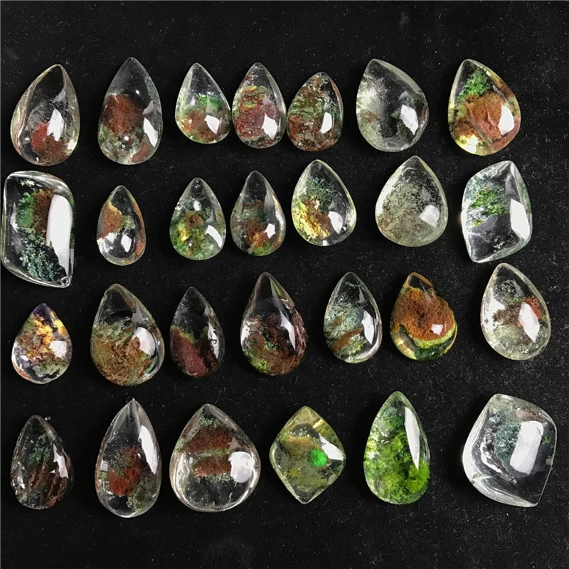 Natural Stone Ghost Phantom Quartz Crystal Gem Specimen Healing Stone Pendant Nice Gift For Stone Collection Length 1.5-2cm