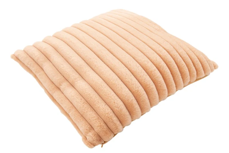 Plush kussen – Perzik met zachte ribbelstructuur