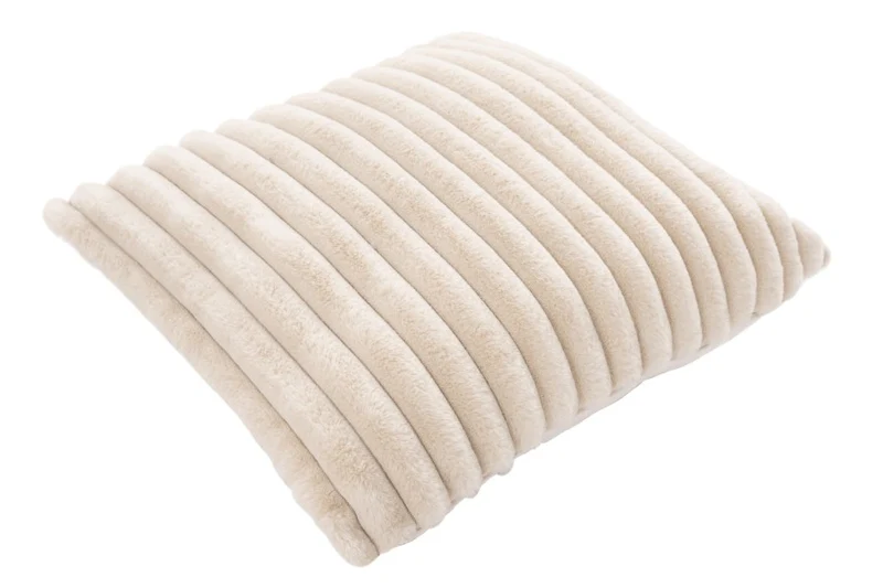 Plush kussen – Beige met zachte ribbelstructuur