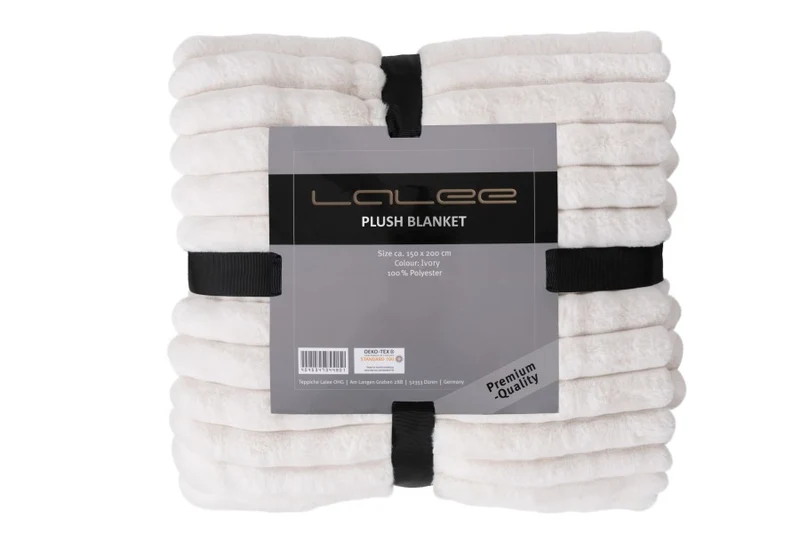 Plush deken – Ivory met zachte ribbelstructuur