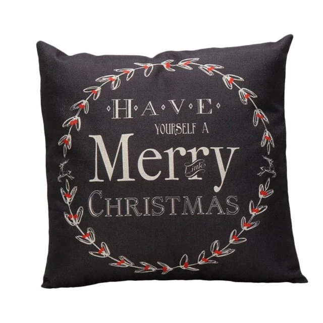 High Quality 2015 Lusury Brand Vintage Christmas Letter Bed Home Festival Pillow Case Cute Pillow In Cushion Free Shipping