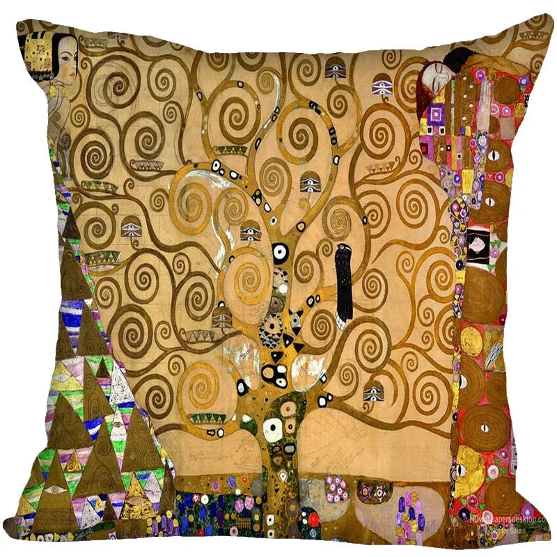 Special offer promotion Gustav Klimt Style Throw Pillowcase Square Pillow Cover Custom Gift 40x40cm