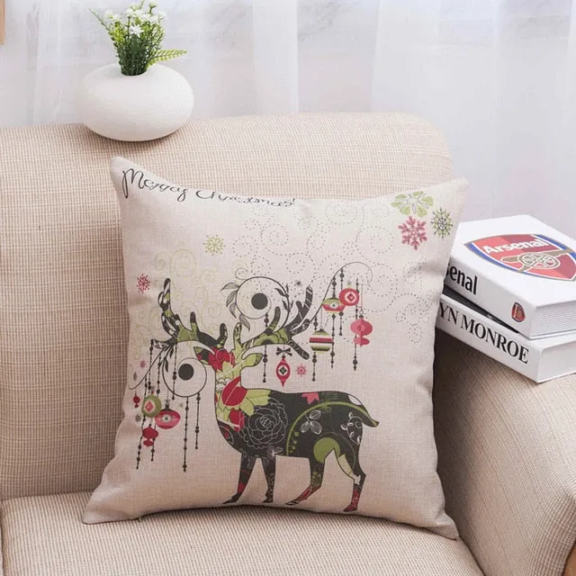 MIHE Christmas Cushion Cover Throw Pillow Case New Y Sofa Seat Car Pillowcase Soft Bed Christmas Decorations For Home BZT06