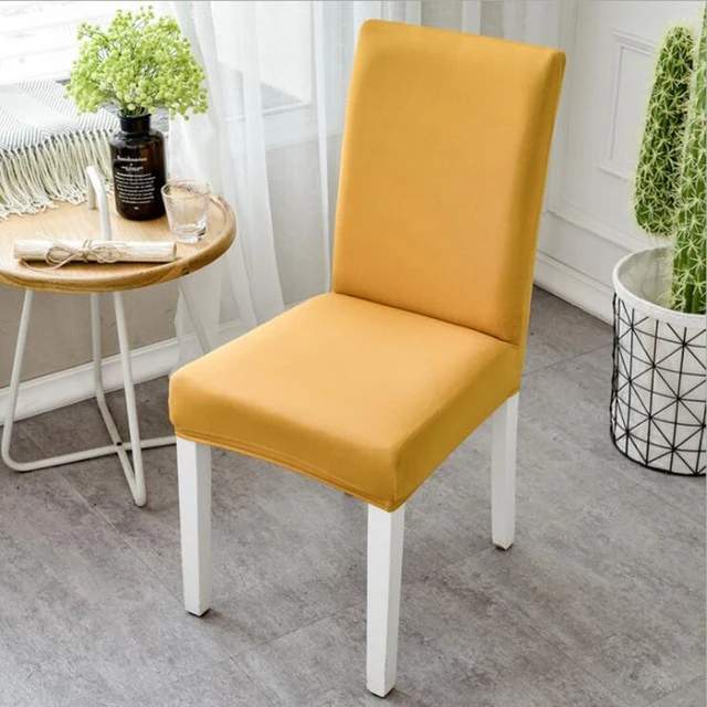 Modern Plain Color Chair Cover Spandex Stretch Elastic Wedding Banquet Chair Covers Dining Seat Cover Pastoral Hotel Cover YZT01