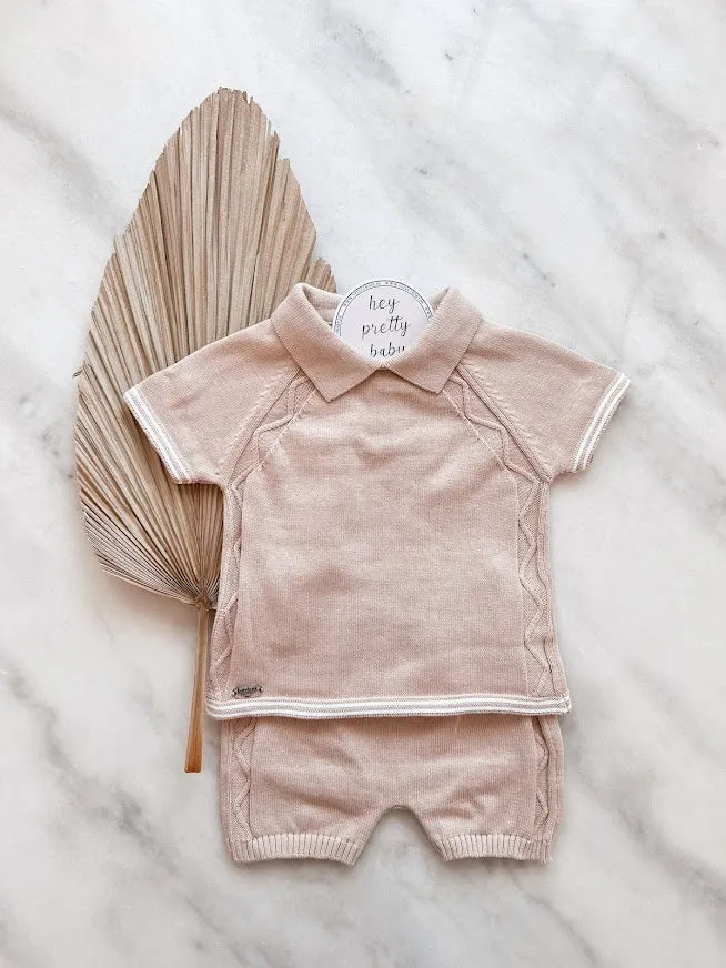 Polo babysetje tweedelig jongens - zand