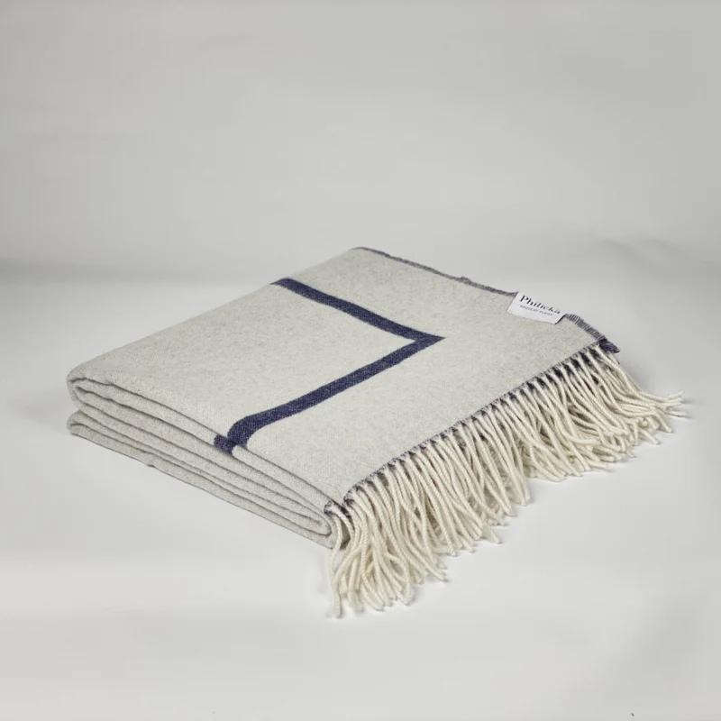 Shorea kasjmier plaid blauw - ecru