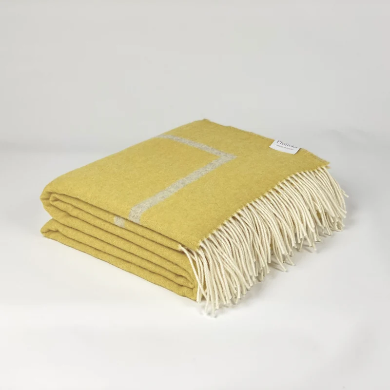 Shorea kasjmier plaid geel - grijs