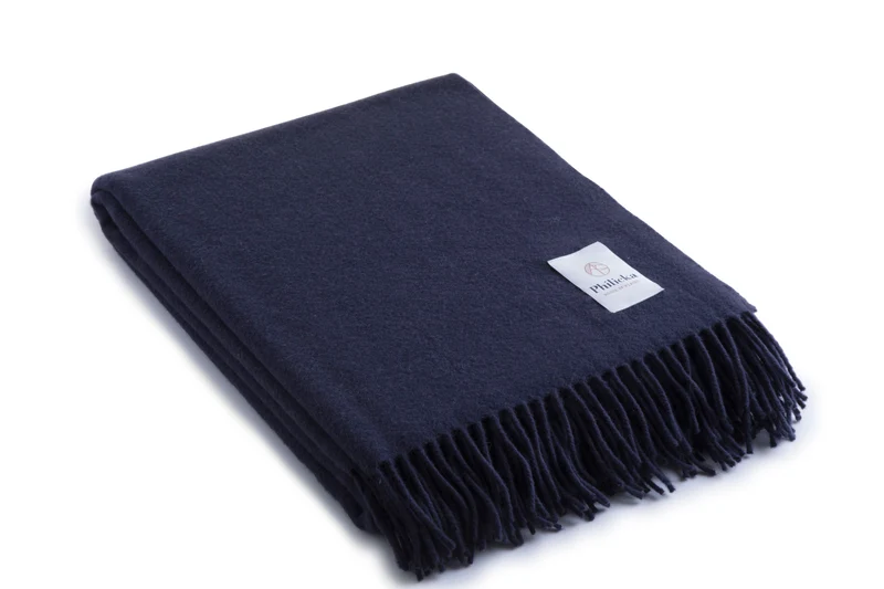 Vanda kasjmier plaid blauw