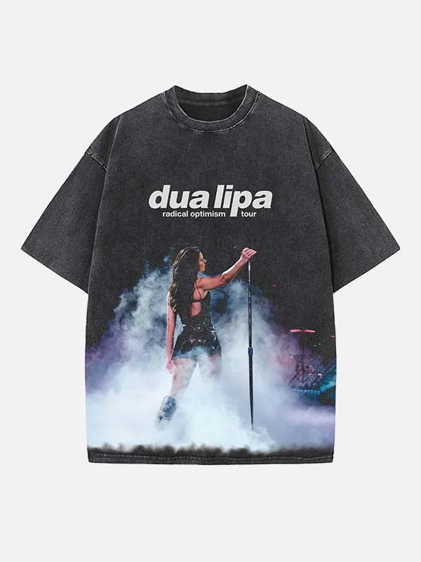 Y2K disco pop diva print round neck t-shirt
