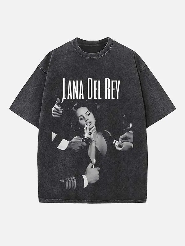 Y2K indie pop muse print round neck t-shirt