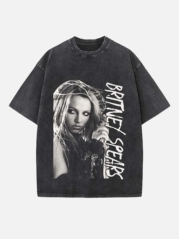 Y2K pop princess print round neck t-shirt