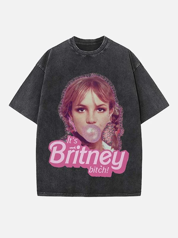 Y2K pop princess print round neck t-shirt