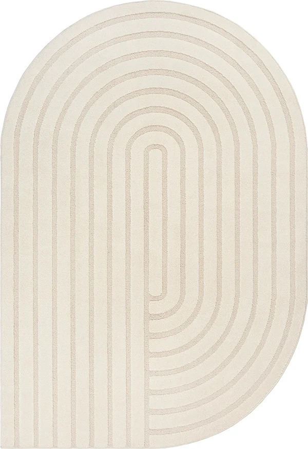 Elio Vloerkleed – Cream – Abstract Boogdesign – Laagpolig Vloerkleed