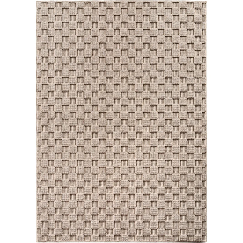 Helix Vloerkleed – Beige – Wollook Bouclé Design – Japandi Laagpolig Vloerkleed