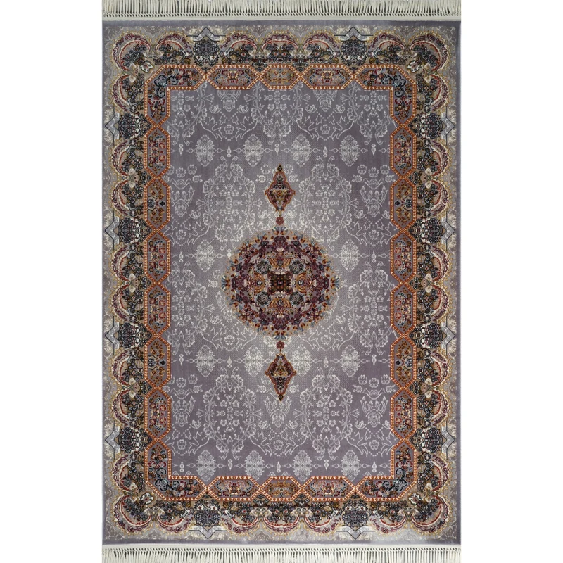 Tabriz Oosters Vloerkleed – Grijs – Klassiek Vintage Met Kader – Laagpolig Tapijt