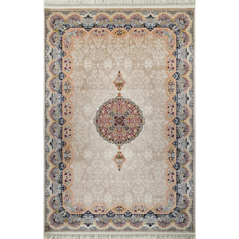 Tabriz Oosters Vloerkleed – Vizon – Klassiek Vintage Met Kader – Laagpolig Tapijt