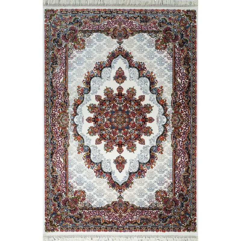 Tabriz Oosters Vloerkleed – Crème/Wit – Klassiek Vintage Laagpolig Tapijt