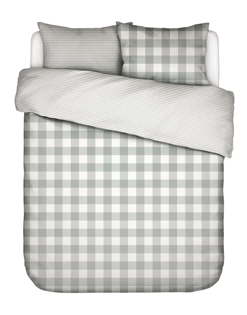 Essenza Chess dekbedovertrek - Lits-Jumeaux XL – 260x200/220 cm - Dusty green