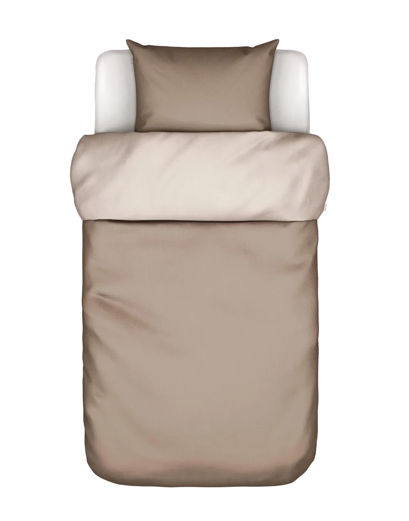 Marc O'Polo Erla dekbedovertrek - Eenpersoons – 140x200/220 cm - Earth taupe