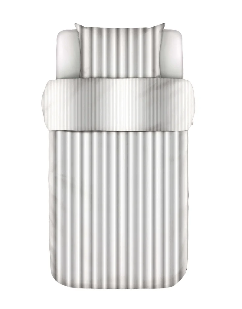 Marc O'Polo Classic fine stripe dekbedovertrek - Eenpersoons – 140x200/220 cm - Antraciet