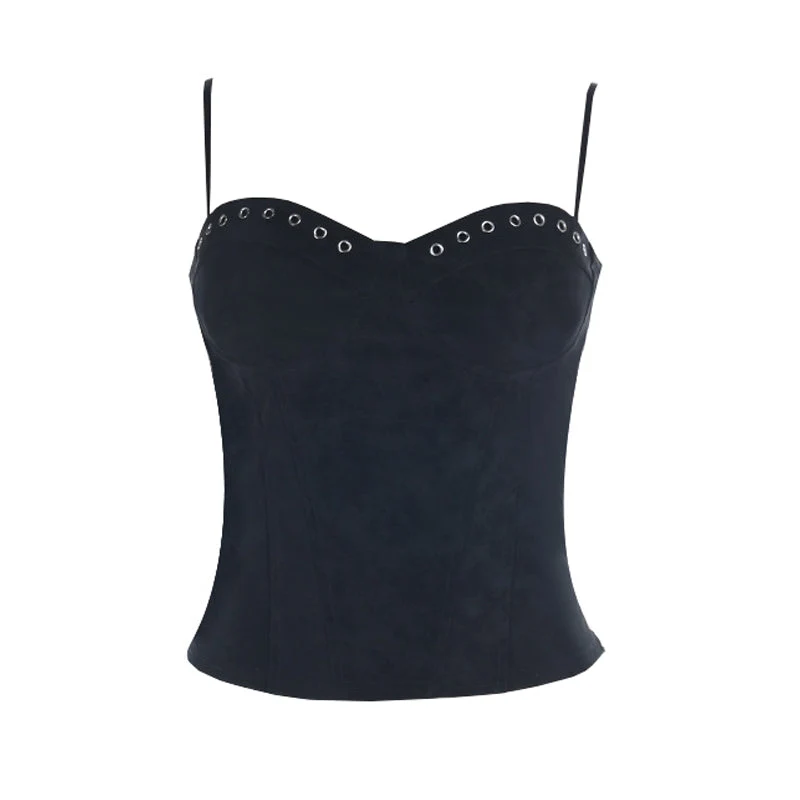 Backless v neck zip-up cami top