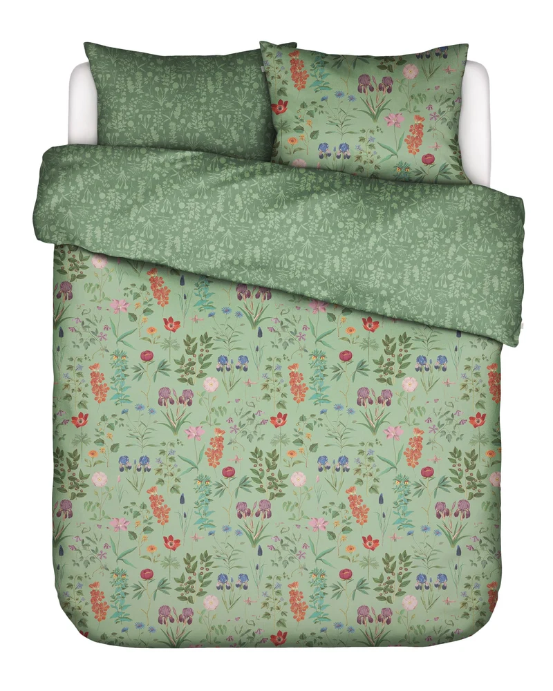 Essenza Marigold dekbedovertrek - Lits-Jumeaux XL – 260x200/220 cm - Quiet green