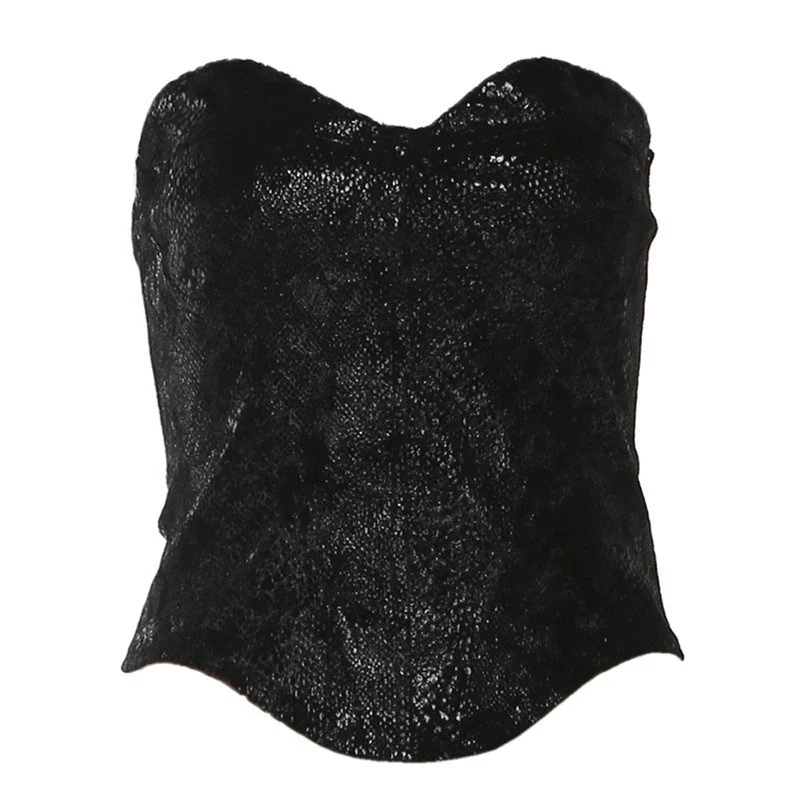 Sweetheart neck corset backless top