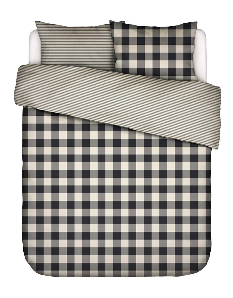 Essenza Chess dekbedovertrek - Lits-Jumeaux - 240x200/220 cm - Antraciet