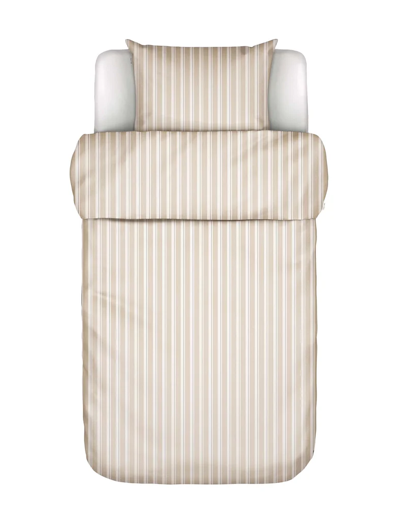 Marc O'Polo Steffe dekbedovertrek - Eenpersoons – 140x200/220 cm - Dark Sand