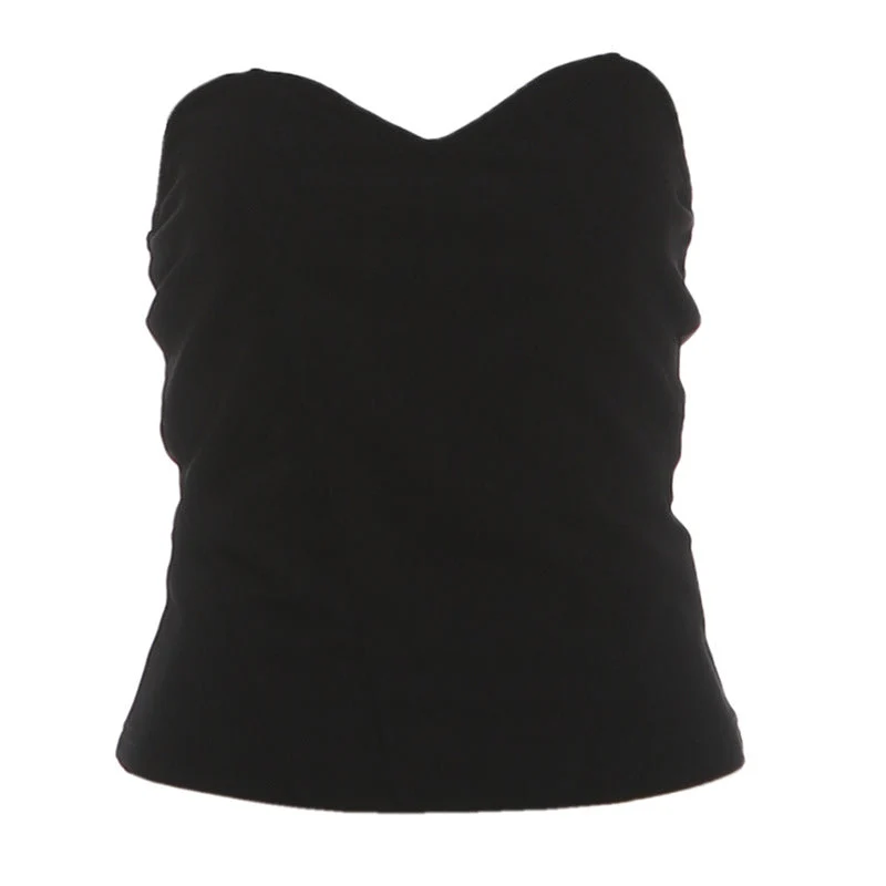 Sweetheart neck solid fluffy top
