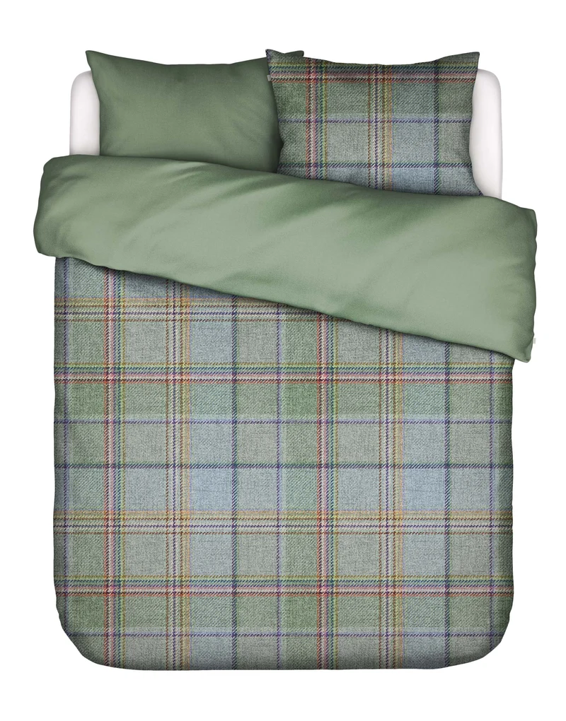 Essenza Meau dekbedovertrek - Lits-Jumeaux - 240x200/220 cm - Basil green